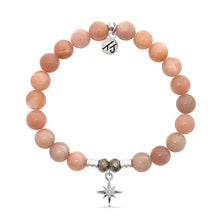 Load image into Gallery viewer, Peach Moonstone Stone Bracelet with It&#39;s Your Year Sterling Silver Charm
