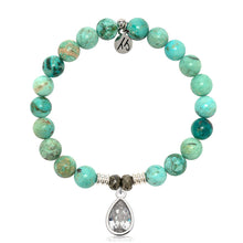 Load image into Gallery viewer, Peruvian Turquoise Gemstone Bracelet with Inner Beauty Sterling Silver Charm
