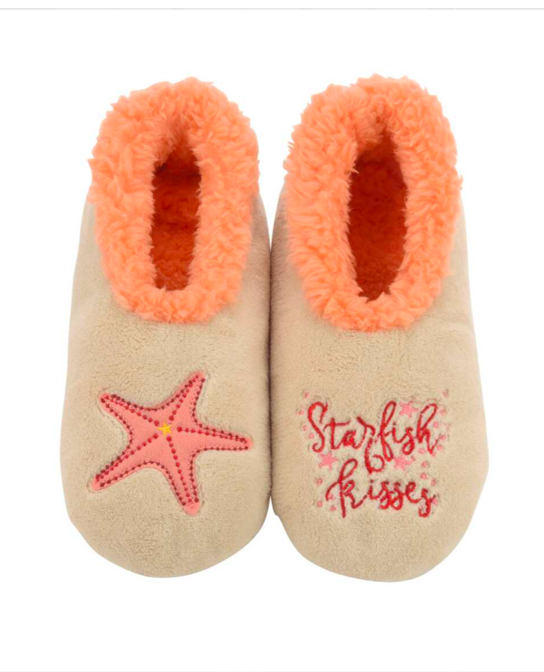 Women's Beige Nautical kisses Snoozies - Foot Coverings