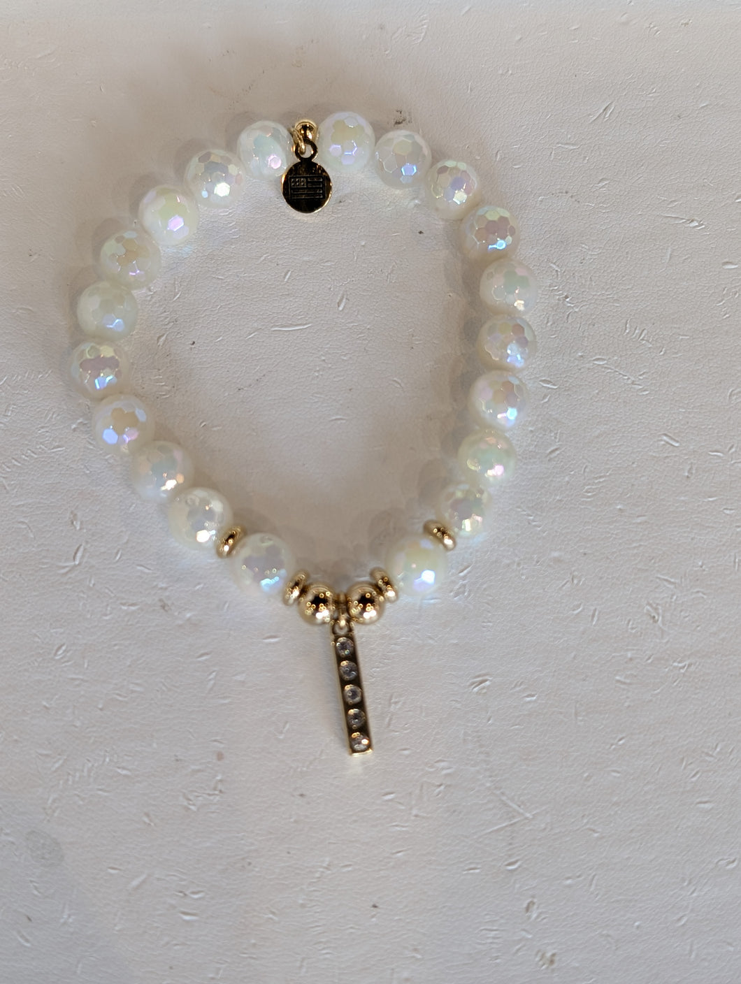 Gold Collection - Moonstone Gemstone Bracelet with Intentions Gold Charm