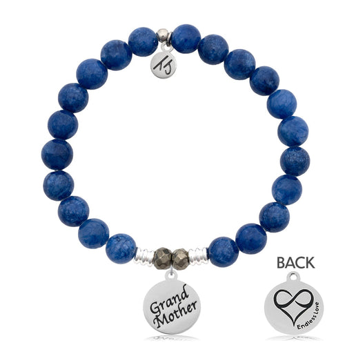 Royal Jade Stone Bracelet with Grandmother Endless Love Sterling Silver Charm