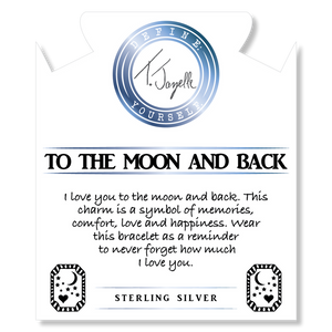 Royal Jade Stone Bracelet with Moon and Back Sterling Silver Charm