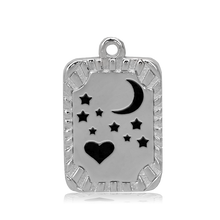 Load image into Gallery viewer, Royal Jade Stone Bracelet with Moon and Back Sterling Silver Charm
