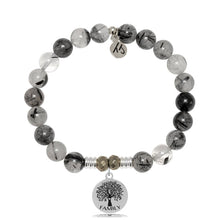 Load image into Gallery viewer, Rutilated Quartz Gemstone Bracelet with Family Tree Sterling Silver Charm
