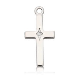 Sakura Agate Gemstone Bracelet with Cross CZ Sterling Silver Charm