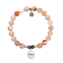 Load image into Gallery viewer, Sakura Agate Gemstone Bracelet with Endless Love Mom Sterling Silver Charm
