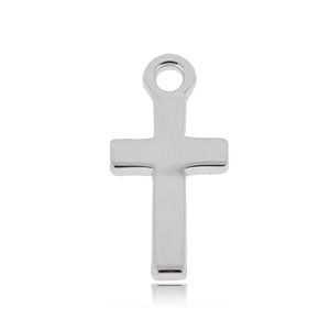Sky Blue Jade Gemstone Bracelet with Cross Sterling Silver Charm