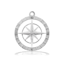 Load image into Gallery viewer, Snakeskin Jasper Gemstone Bracelet with Compass Rose Sterling Silver Charm
