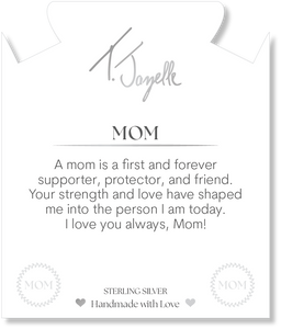 Snakeskin Jasper Gemstone Bracelet with Endless Love Mom Sterling Silver Charm