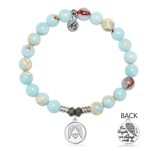 Snakeskin Jasper Bracelet with Guardian Sterling Silver Charm