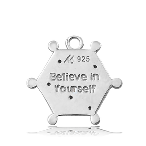 Storm Agate Stone Bracelet with Believe in Yourself Sterling Silver Charm