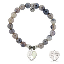 Load image into Gallery viewer, Storm Agate Stone Bracelet with My Angel Sterling Silver Charm
