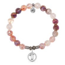Load image into Gallery viewer, Strawberry Quartz Gemstone Bracelet with Day by Day Sterling Silver Charm
