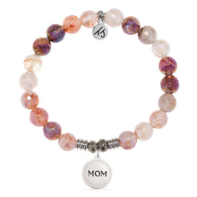 Load image into Gallery viewer, Strawberry Quartz Gemstone Bracelet with Endless Love Mom Sterling Silver Charm
