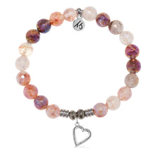 Load image into Gallery viewer, Strawberry Quartz Gemstone Bracelet with Everlasting Love Sterling Silver Charm
