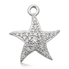 Load image into Gallery viewer, Strawberry Quartz Gemstone Bracelet with Starfish CZ Sterling Silver Charm
