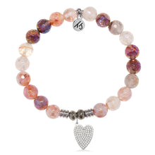 Load image into Gallery viewer, Strawberry Quartz Gemstone Bracelet with You Are Loved Sterling Silver Charm
