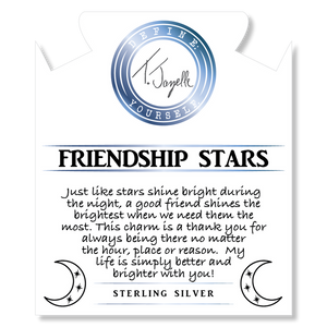 Sunset Quartz Gemstone Bracelet with Friendship Stars Sterling Silver Charm