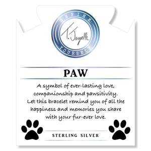 Super 7 Gemstone Bracelet with Paw CZ Sterling Silver Charm