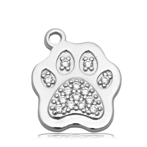 Super 7 Gemstone Bracelet with Paw CZ Sterling Silver Charm