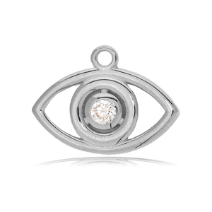 Super 7 Stone Bracelet with Evil Eye Sterling Silver Charm