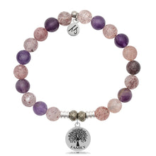 Load image into Gallery viewer, Super 7 Stone Bracelet with Family Tree Sterling Silver Charm
