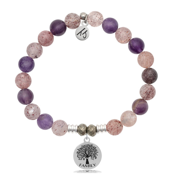 Super 7 Stone Bracelet with Family Tree Sterling Silver Charm