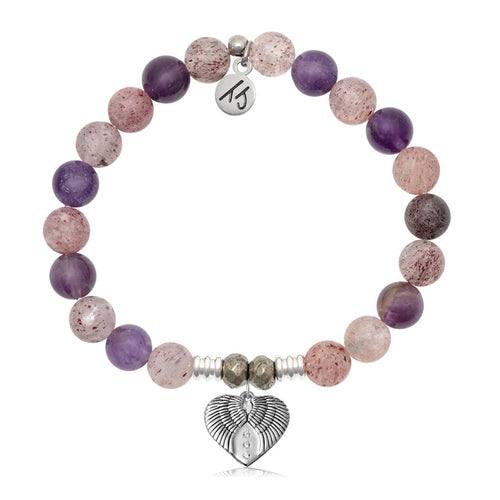 Super 7 Stone Bracelet with Heart of Angels Sterling Silver Charm