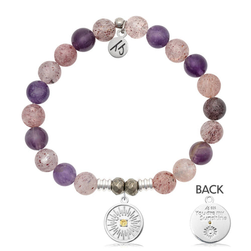 Super 7 Stone Bracelet with You are my Sunshine Sterling Silver Charm