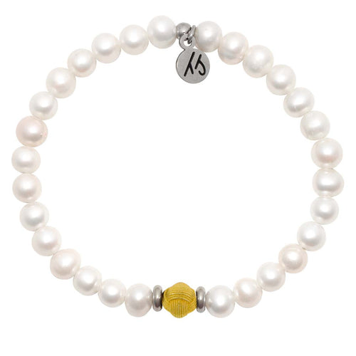 Gold Collection - Friendship Knot Bracelet - Pearl with Gold Knot