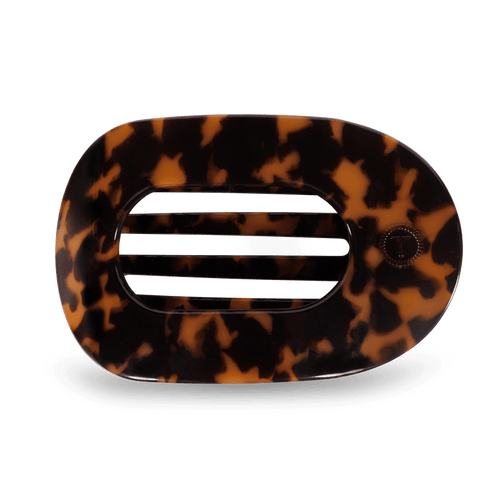 Tortoise Large Flat Round Hair Clip