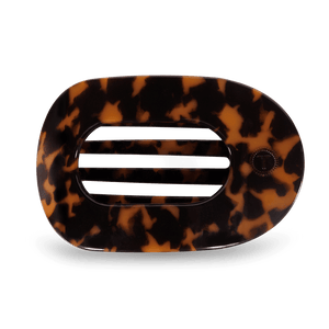 Tortoise Large Flat Round Hair Clip