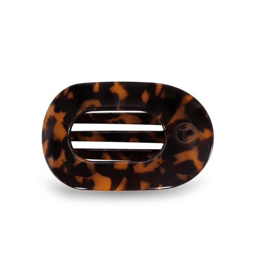 Tortoise Medium Flat Round Hair Clip