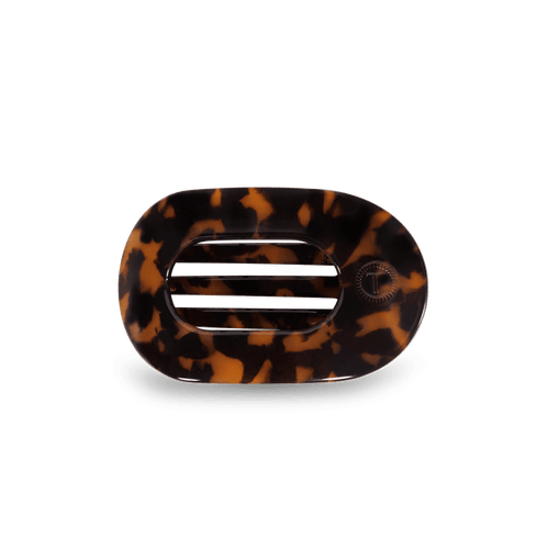 Tortoise Small Flat Round Hair Clip