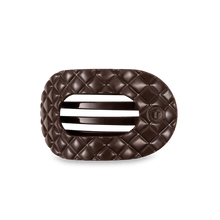 Load image into Gallery viewer, Truly Taupe Quilted Medium Flat Round Hair Clip
