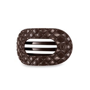 Truly Taupe Quilted Medium Flat Round Hair Clip