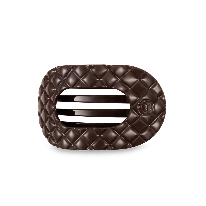 Truly Taupe Quilted Medium Flat Round Hair Clip