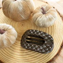 Load image into Gallery viewer, Truly Taupe Quilted Medium Flat Round Hair Clip
