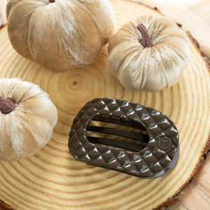 Truly Taupe Quilted Medium Flat Round Hair Clip