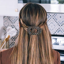 Load image into Gallery viewer, Truly Taupe Quilted Small Flat Round Hair Clip
