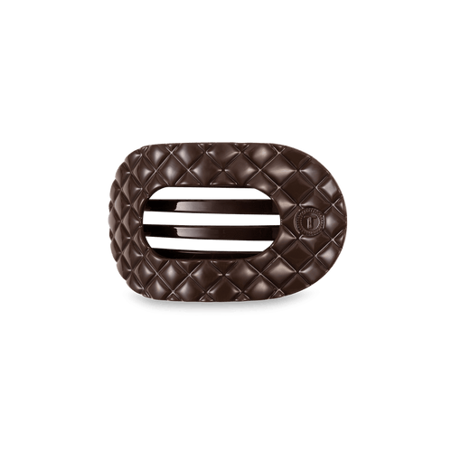 Truly Taupe Quilted Small Flat Round Hair Clip