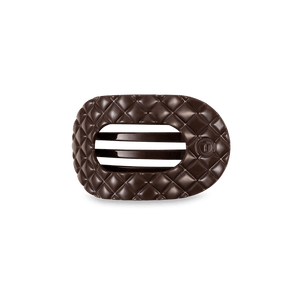 Truly Taupe Quilted Small Flat Round Hair Clip