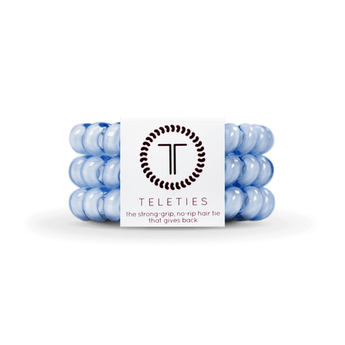 Washed Denim Large Hair Ties Set of 3