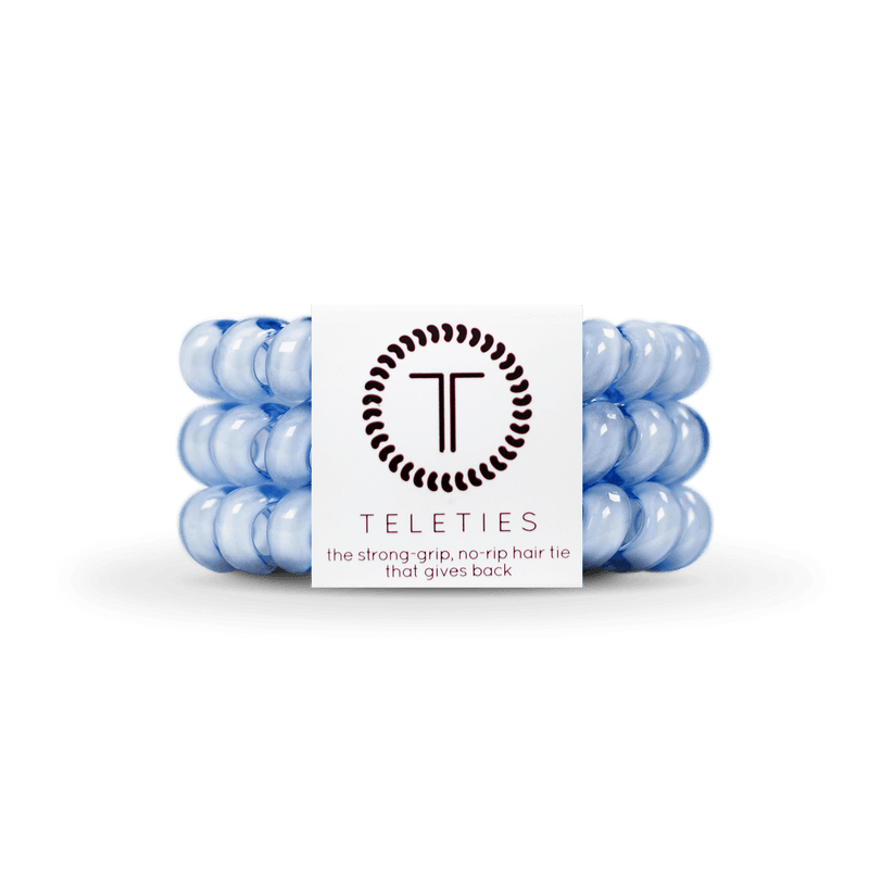Washed Denim Large Hair Ties Set of 3