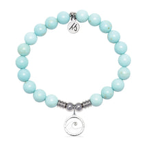 Load image into Gallery viewer, Waves of Strength Charm with Blue Turquoise Gemstone Bracelet
