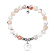 Load image into Gallery viewer, Waves of Strength Charm with White Natural Agate Gemstone Bracelet
