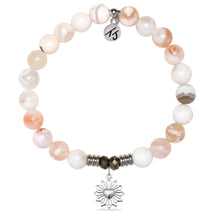Load image into Gallery viewer, White Natural Agate Gemstone Bracelet with Follow Your Heart Sterling Silver Charm
