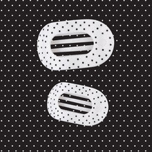 Load image into Gallery viewer, White Polka Dot Party Medium Flat Round Hair Clip
