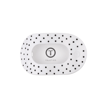 Load image into Gallery viewer, White Polka Dot Party Medium Flat Round Hair Clip
