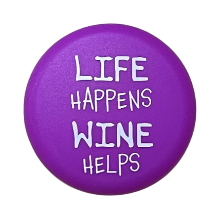 Life Happens Wine Helps - Purple - Single Wine Cap